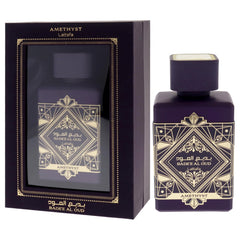 Lattafa Badee Al Oud Amethyst base notes Oud Amber Vanilla create lasting warmth