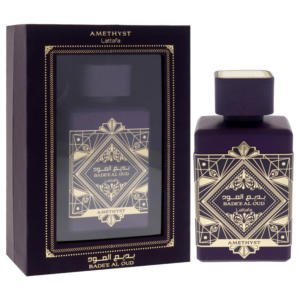 Lattafa Badee Al Oud Amethyst heart notes Turkish Rose Bulgarian Rose Jasmine for floral depth