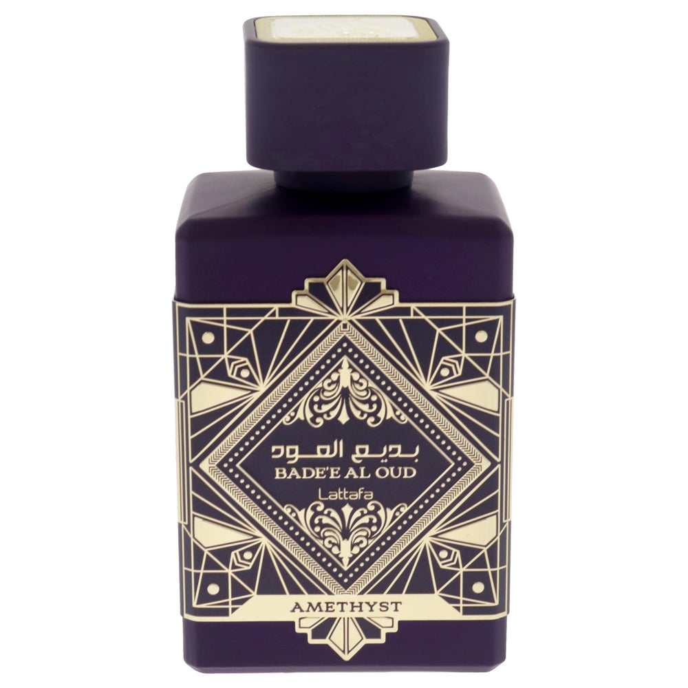 Lattafa Badee Al Oud Amethyst top notes Bergamot and Pink Pepper provide a bright opening