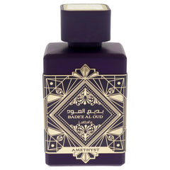 Lattafa Badee Al Oud Amethyst top notes Bergamot and Pink Pepper provide a bright opening