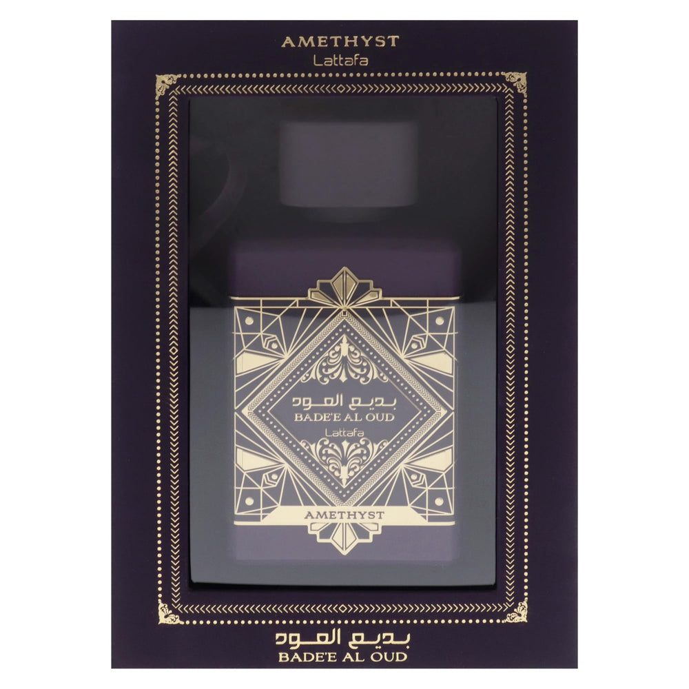 Lattafa Badee Al Oud Amethyst unisex fragrance bottle versatile for any occasion