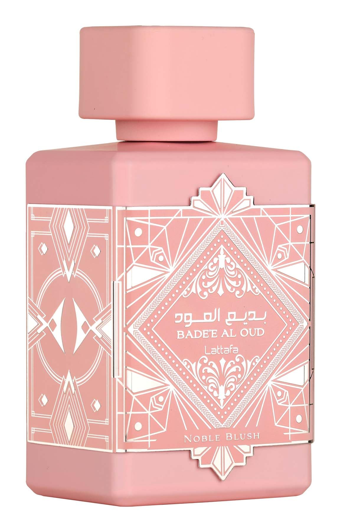 Lattafa Bade’e Al Oud Noble Blush bottle front for everyday elegance