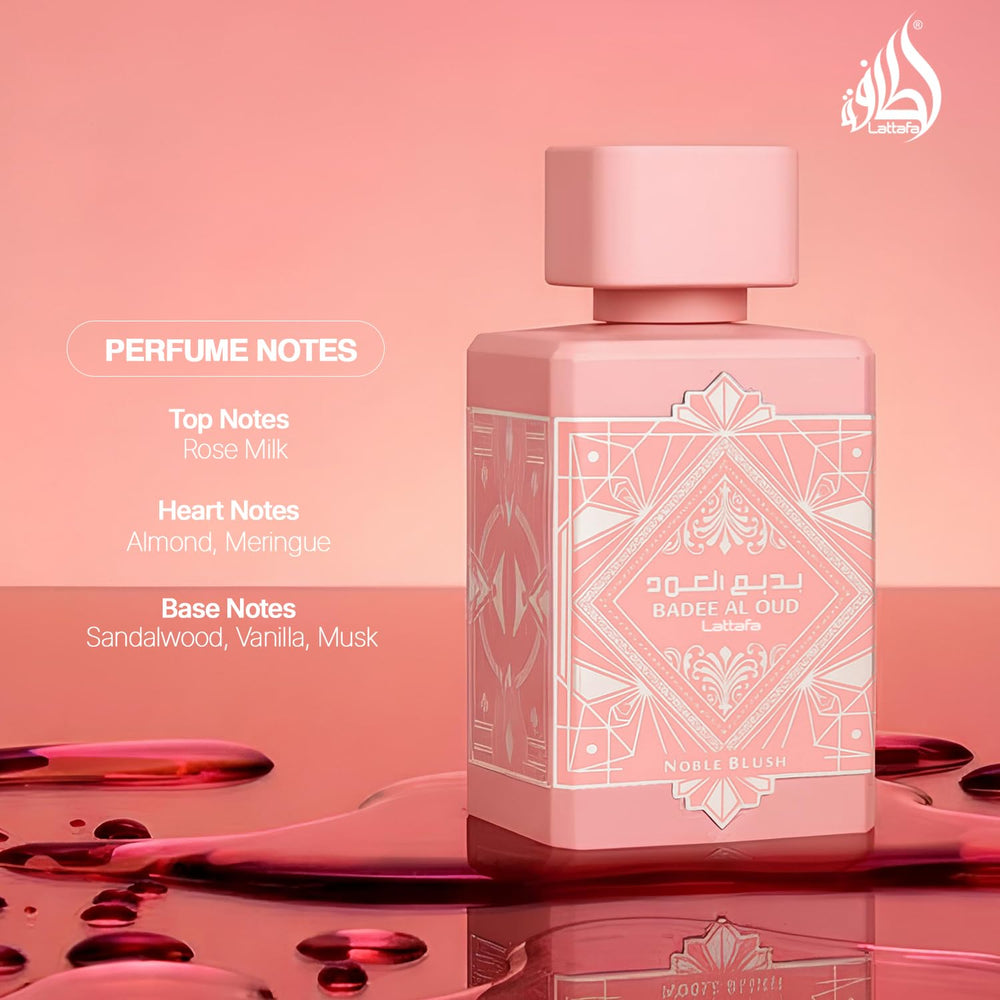 Warm base notes Sandalwood, Vanilla, Musk in Noble Blush