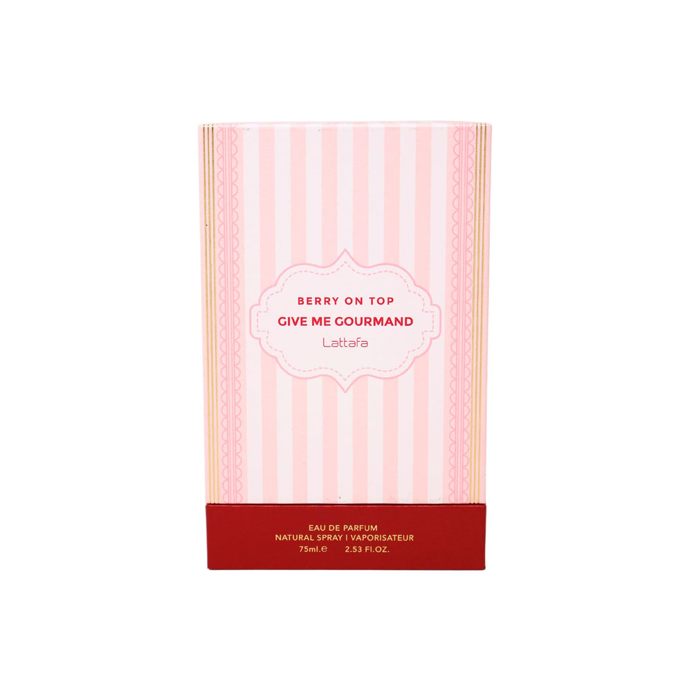 Lattafa Berry On Top vanilla-cream swatch conveys creamy sweetness for subtle wear