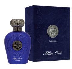 Lattafa Blue Oud packaging box image suggests gifting or personal indulgence