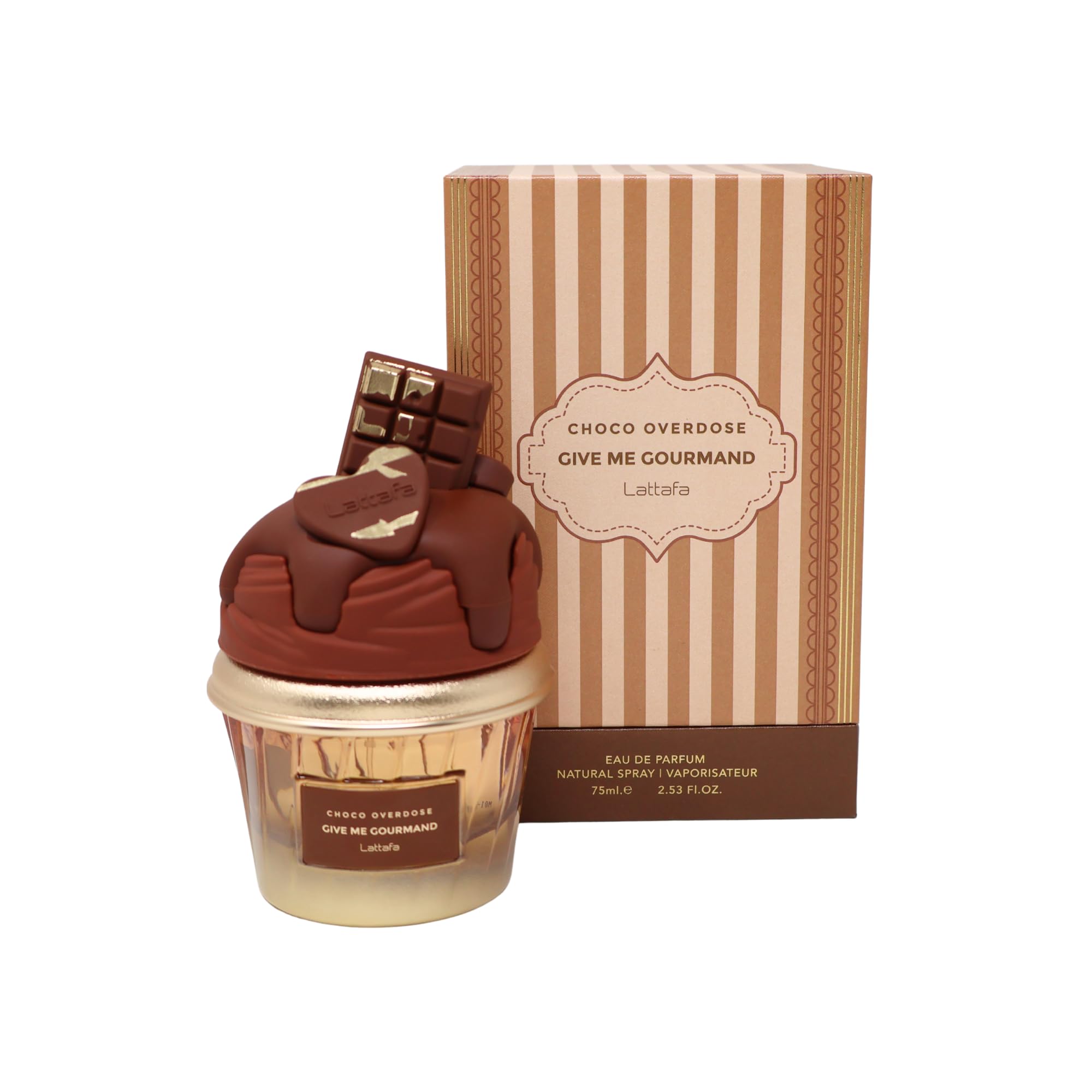 Lattafa Choco Overdose bottle-front view highlighting premium gourmand vibe for evenings