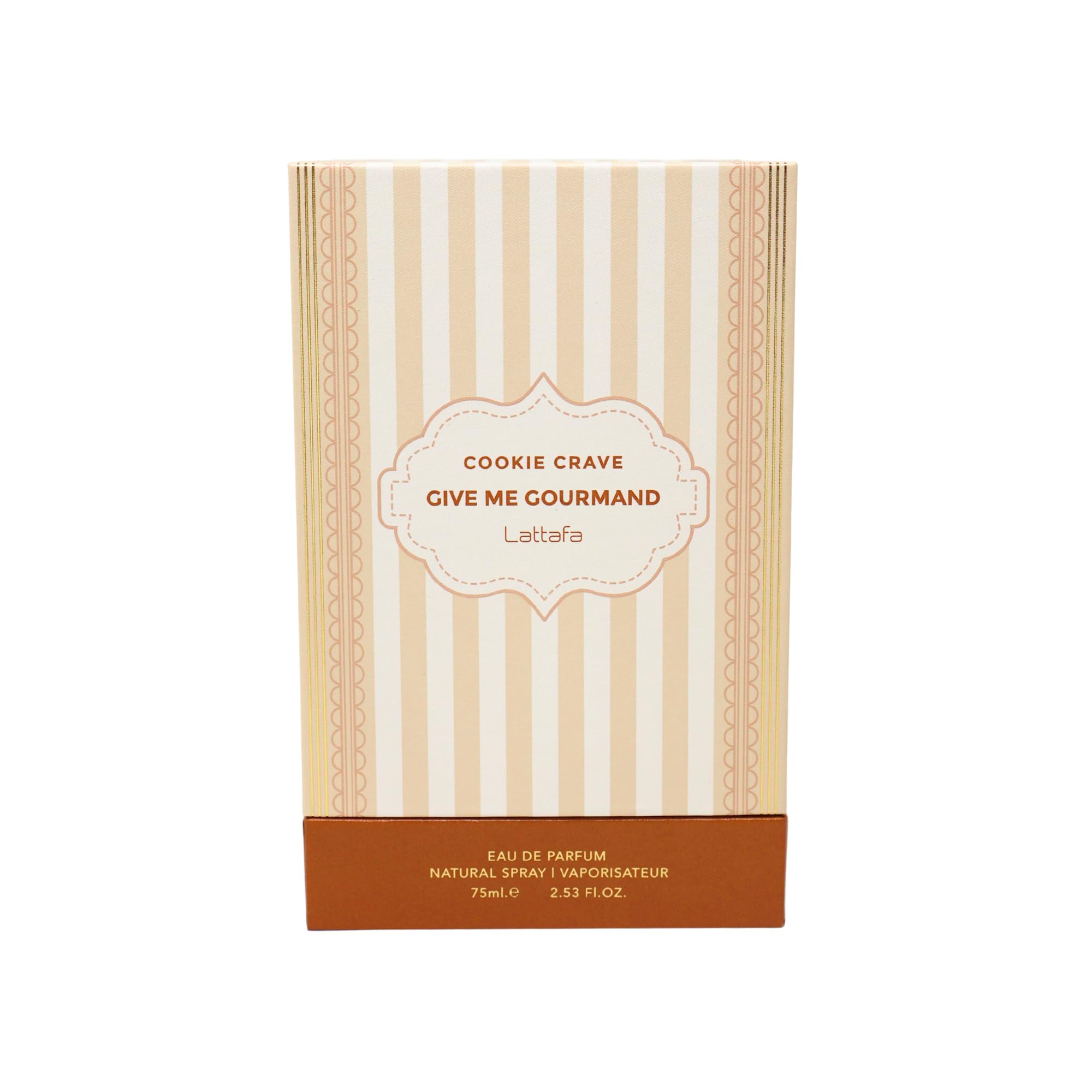Lattafa Cookie Crave 75ml spray ready for lasting, dessert-inspired scent during cool seasons.