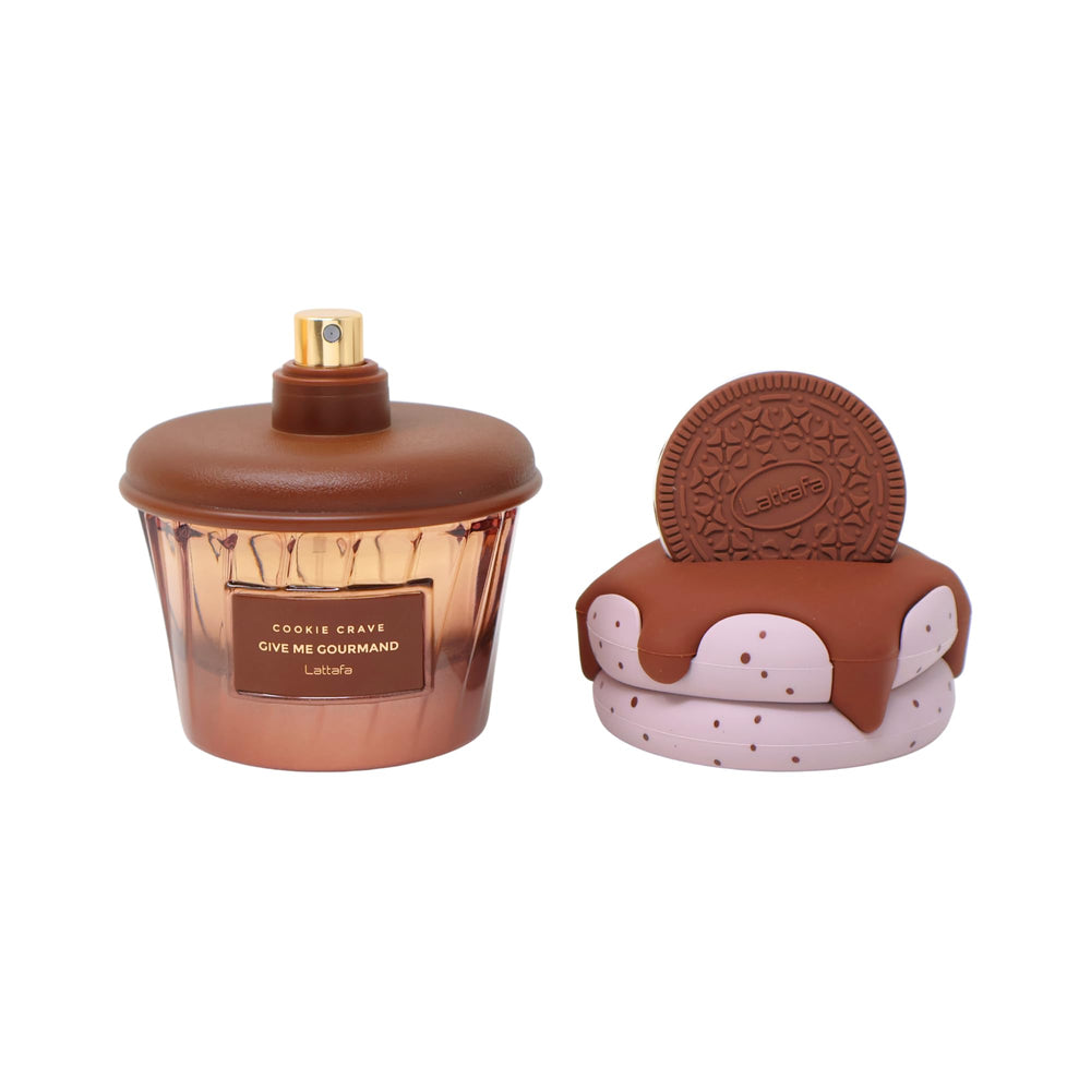 Lattafa Cookie Crave cap and label showcase premium presentation suitable for gifting.