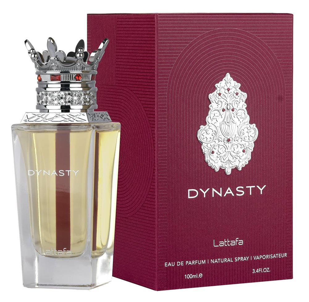 Lattafa Dynasty rooibos-tea heart detail evokes warm sophistication.