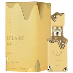 Lattafa Eclaire Banoffi collection-display showcases gourmand bottle aesthetics for gift-worthy picks.