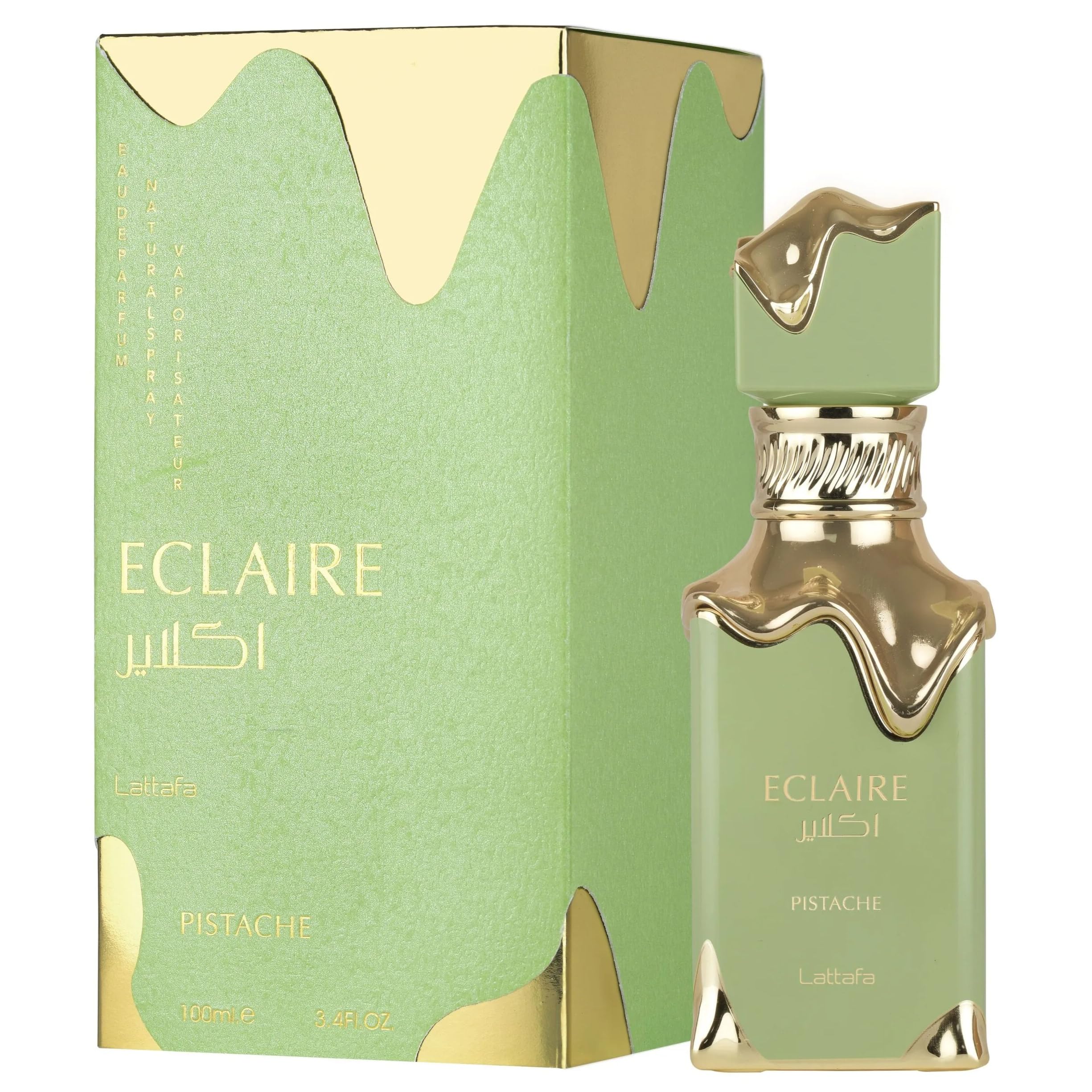 Lattafa Eclaire Pistache whipped-cream heart note complements dessert-inspired mood