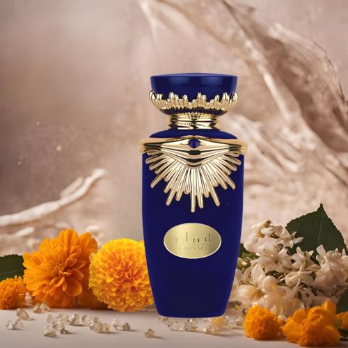 Lattafa Emaan topnotes graphic, bergamot, black currant, orange blossom opening for daytime freshness.