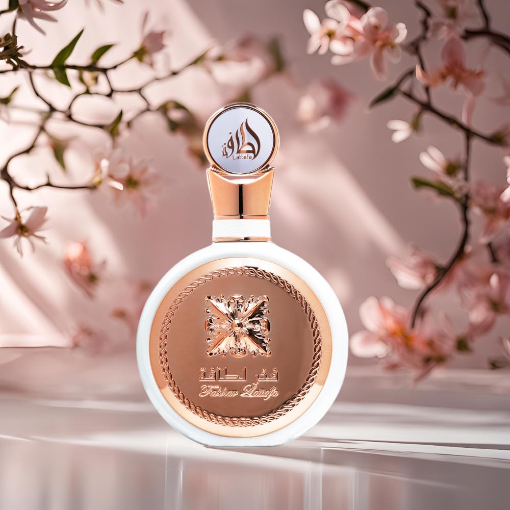 Lattafa Fakhar lifestyle shot, floral-rose inspired daily scent