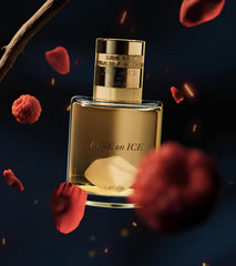 Lattafa Fire On Ice spray on skin highlighting crisp scent for evening occasions