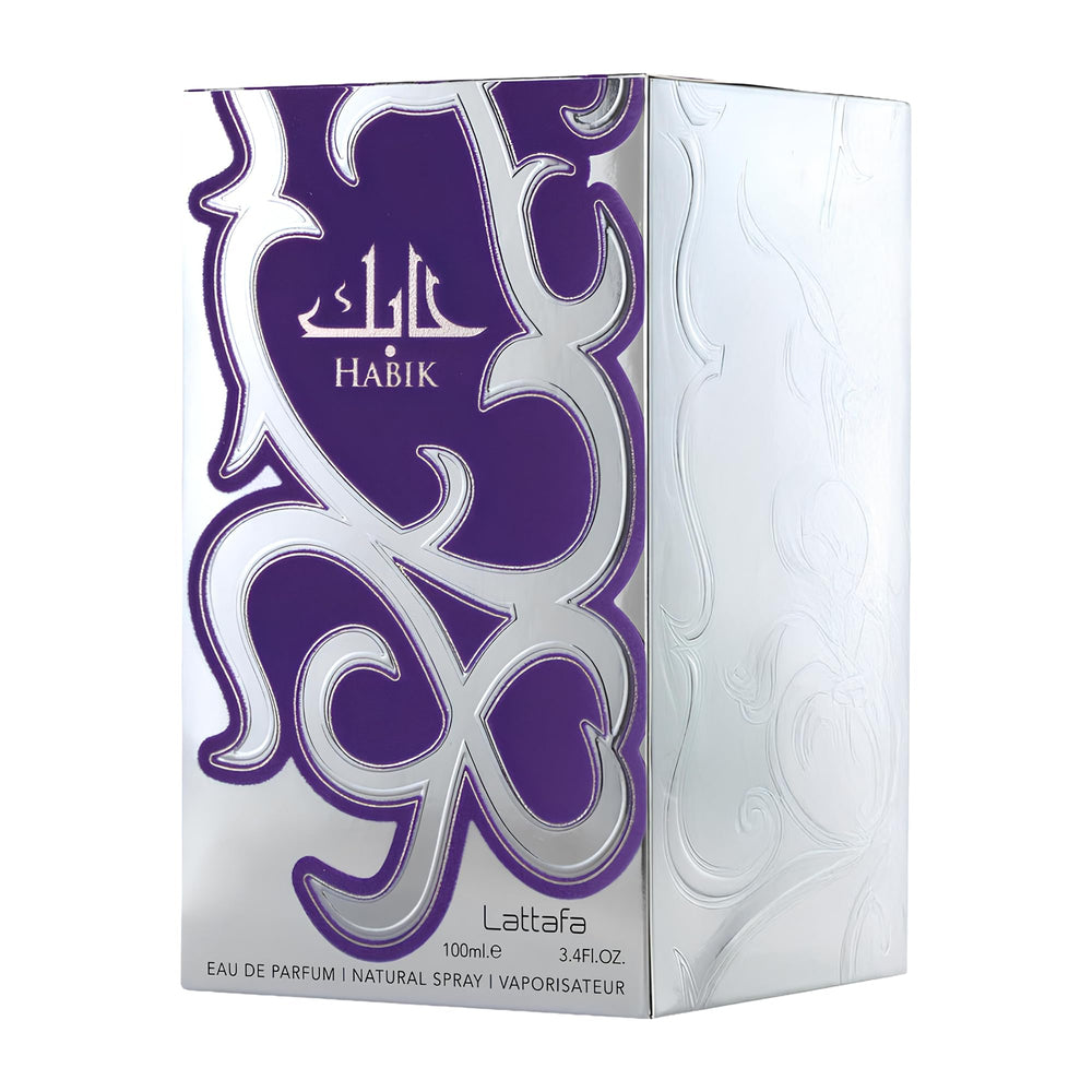 Lattafa Habik base notes sandalwood patchouli musk image for warm evenings