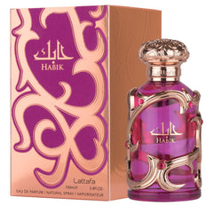 Lattafa Habik packaging box presents a gift-ready design for special occasions.