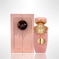 Lattafa Haya heart notes featuring floral ingredients for a romantic touch.