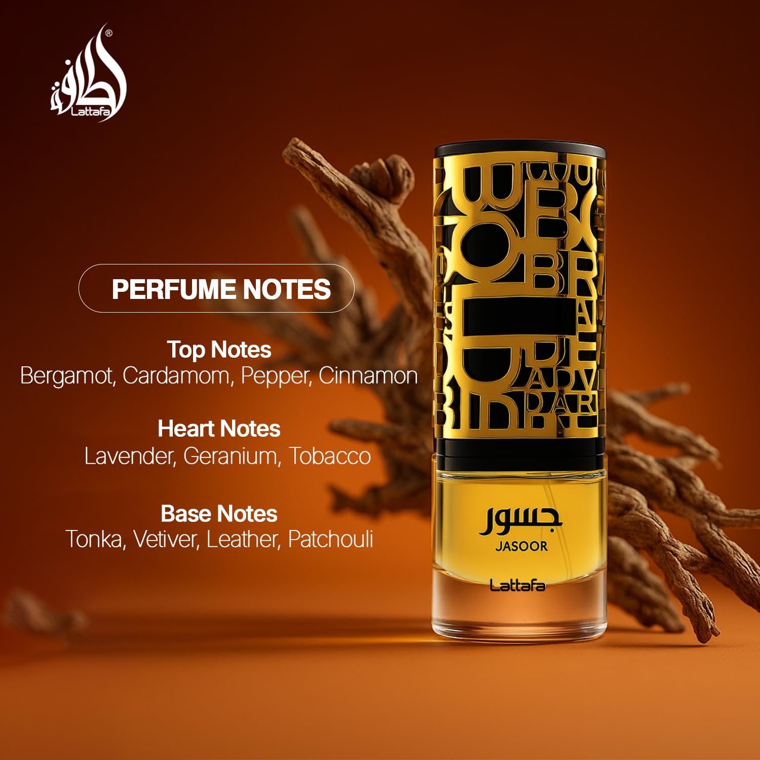 Detailed look at Lattafa Jasoor, perfect for any occasion.