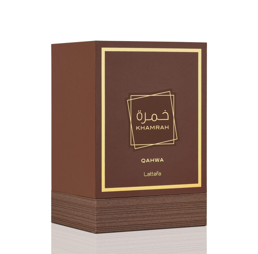 Lattafa Khamrah Qahwa ambient diffuser scene suggests lingering cozy spice mood.