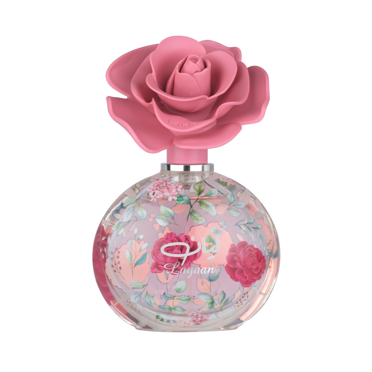 Lattafa Layaan bottle closeup highlights sleek design ideal for gifting