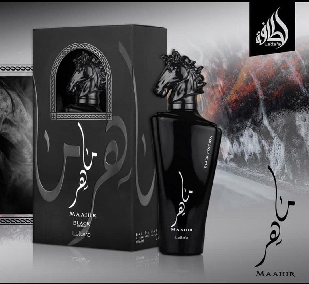 Lattafa Maahir Black Edition wearing-on-skin shows long-lasting impression for all-day confidence.