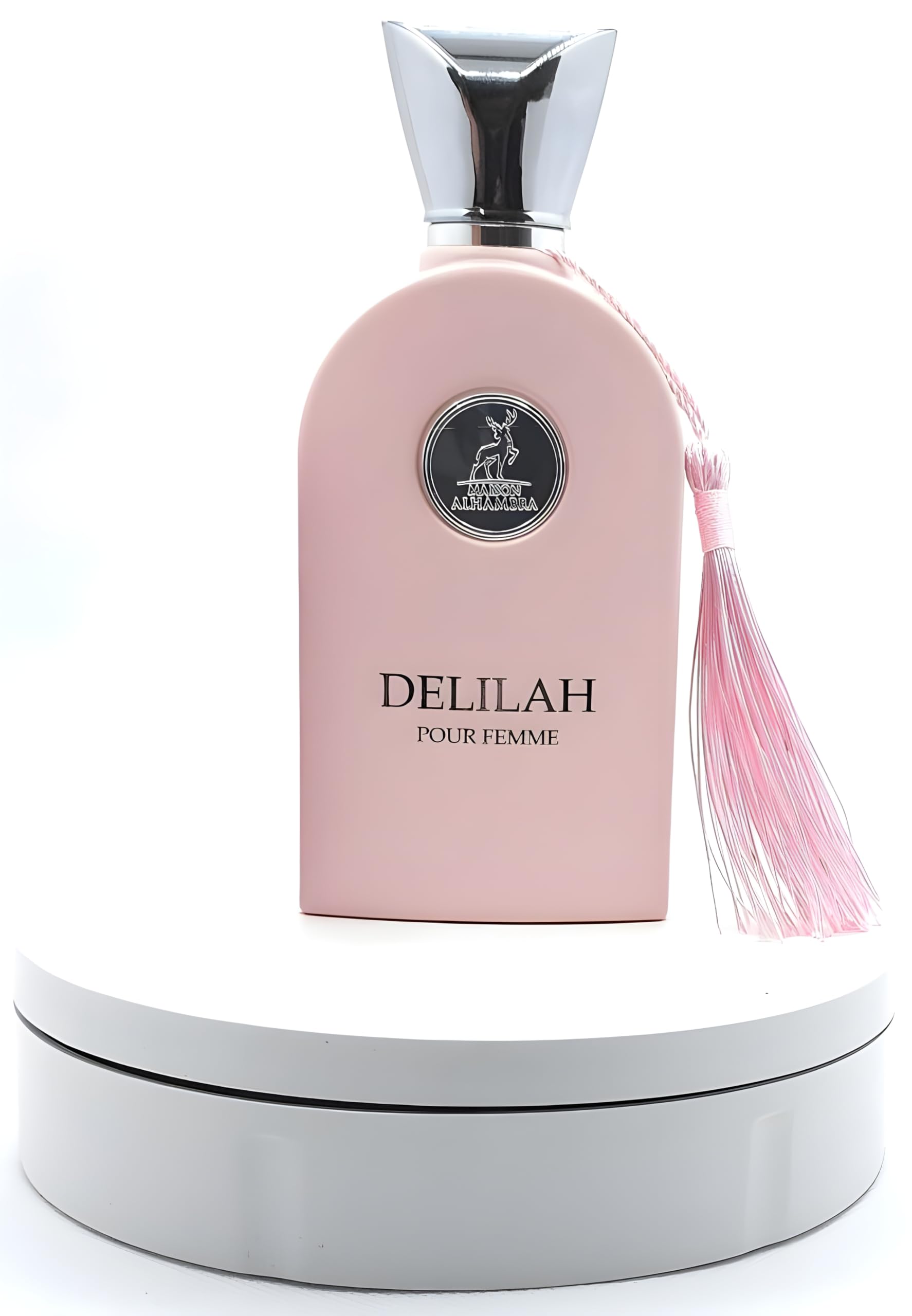 Lattafa Maison Alhambra Delilah heart notes with peony and rose – floral core