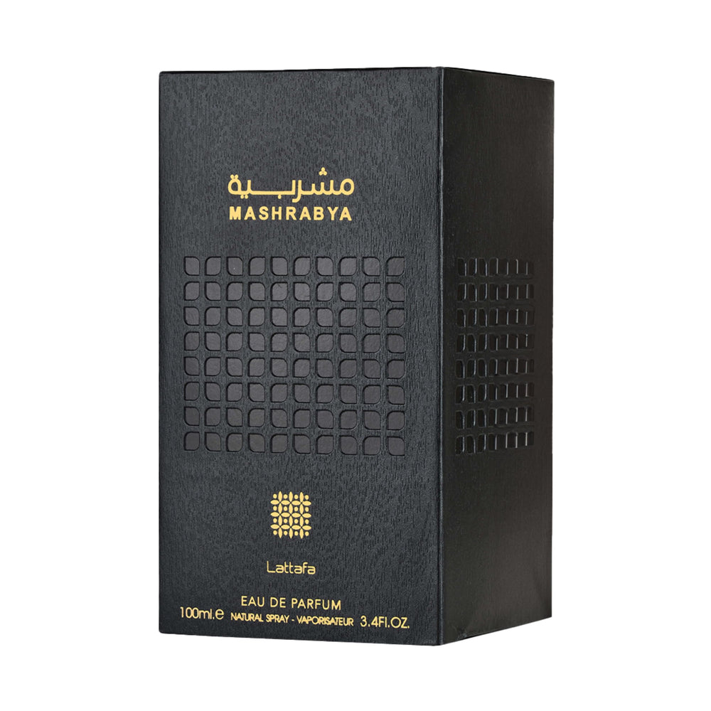 Lattafa Mashrabya base notes show vanilla and patchouli for warm, lasting presence.