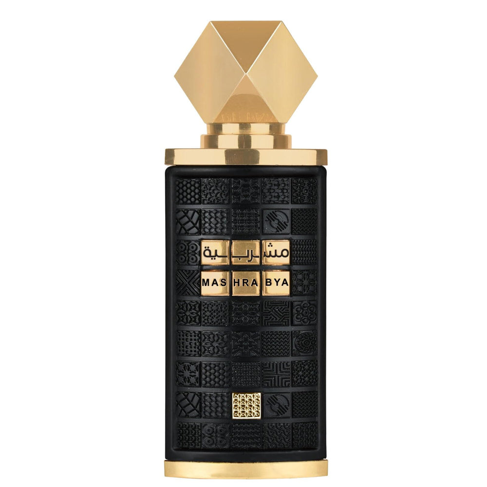 Lattafa Mashrabya bottle front view for everyday luxury fragrance.