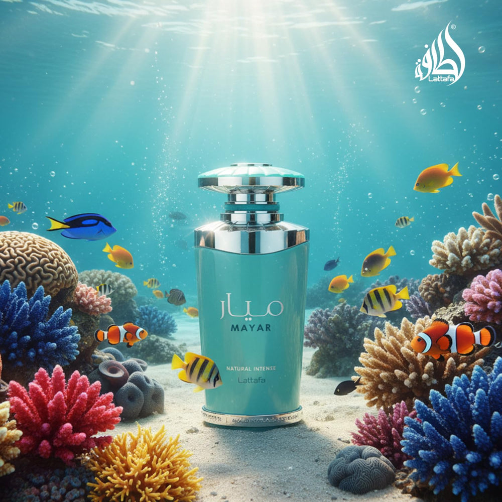 Lattafa Mayar Natural Intense cap detail emphasizes refined luxury