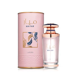 Lattafa Mayar spray nozzle close-up suggests precise, easy application.