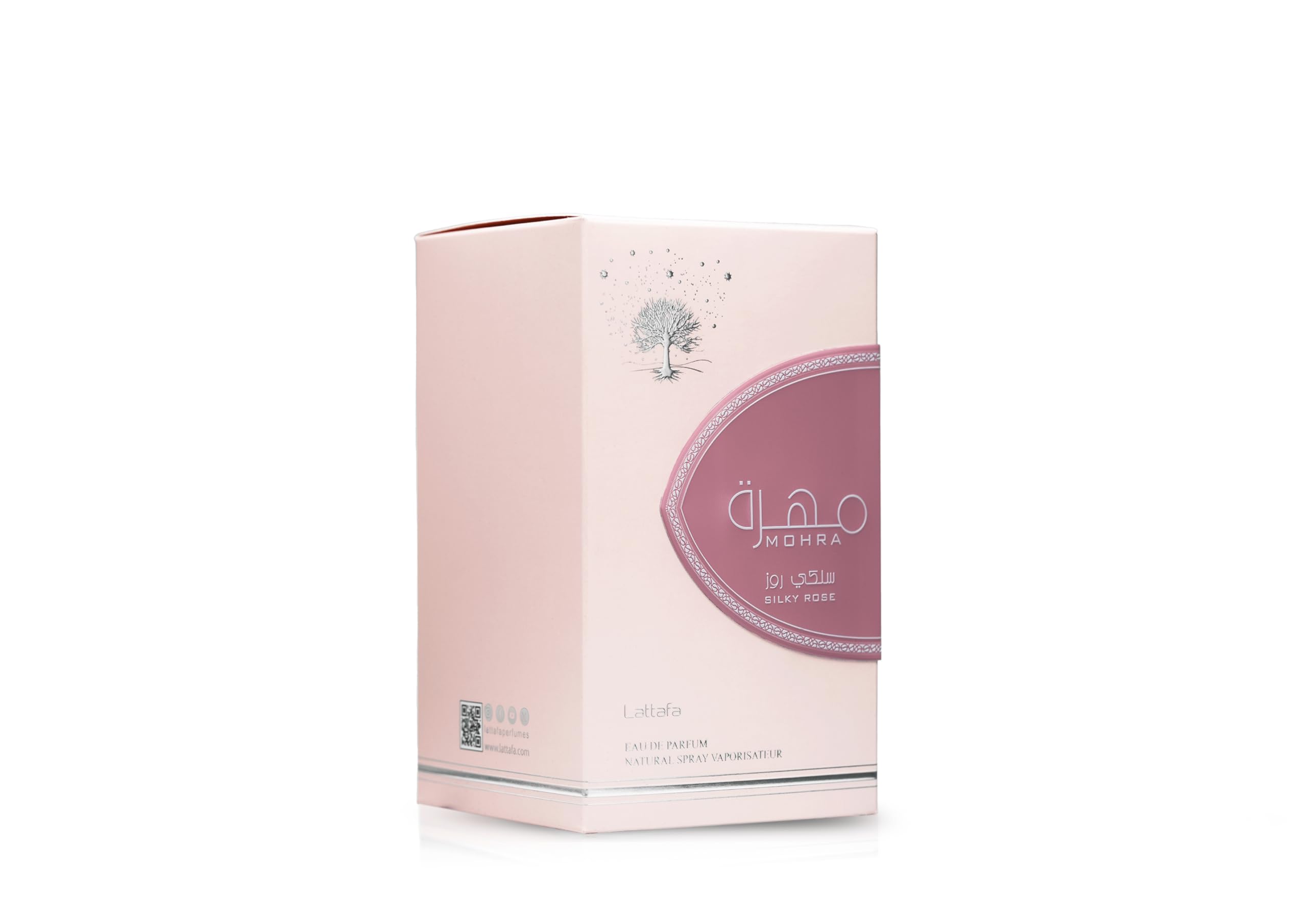 Lattafa Mohra Silky Rose heart notes with rose and musk for elegant refinement