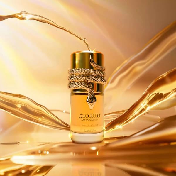 Lattafa Musamam White Intense on-skin reveal hints of longevity and versatile unisex appeal.