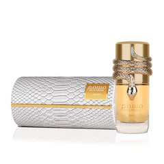 Lattafa Musamam White Intense top notes highlight bergamot, orange, spices.