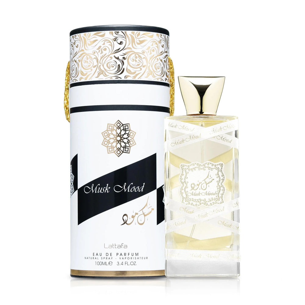 Lattafa Musk Mood heart notes showcase white musk with florals.