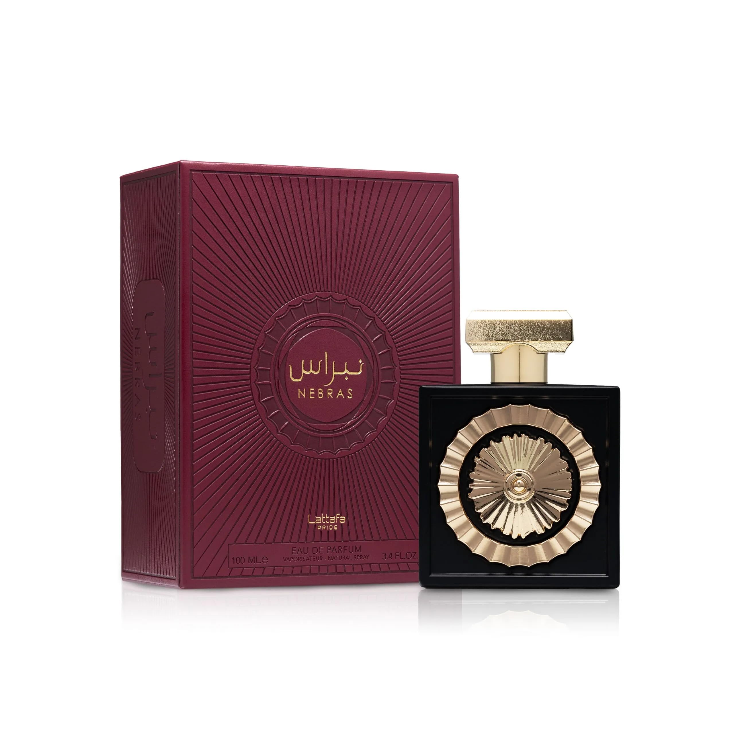 Lattafa Nebras middle notes of vanilla cacao rose unfold softly.