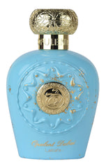Lattafa Opulent Dubai bottle-front showcases luxury detailing for a refined shelf display