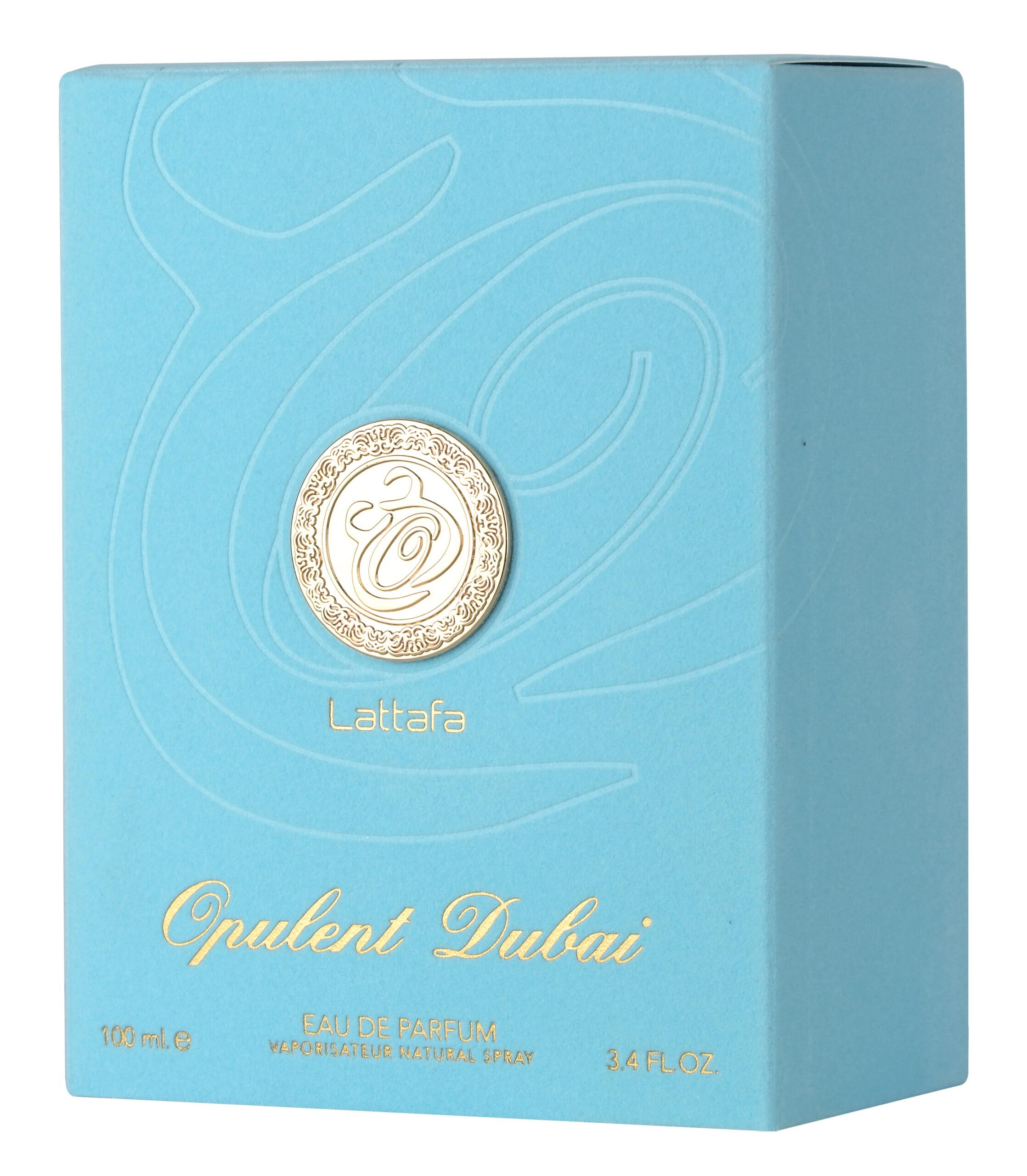 Lattafa Opulent Dubai gift packaging conveys a premium unboxing experience and thoughtful presentation