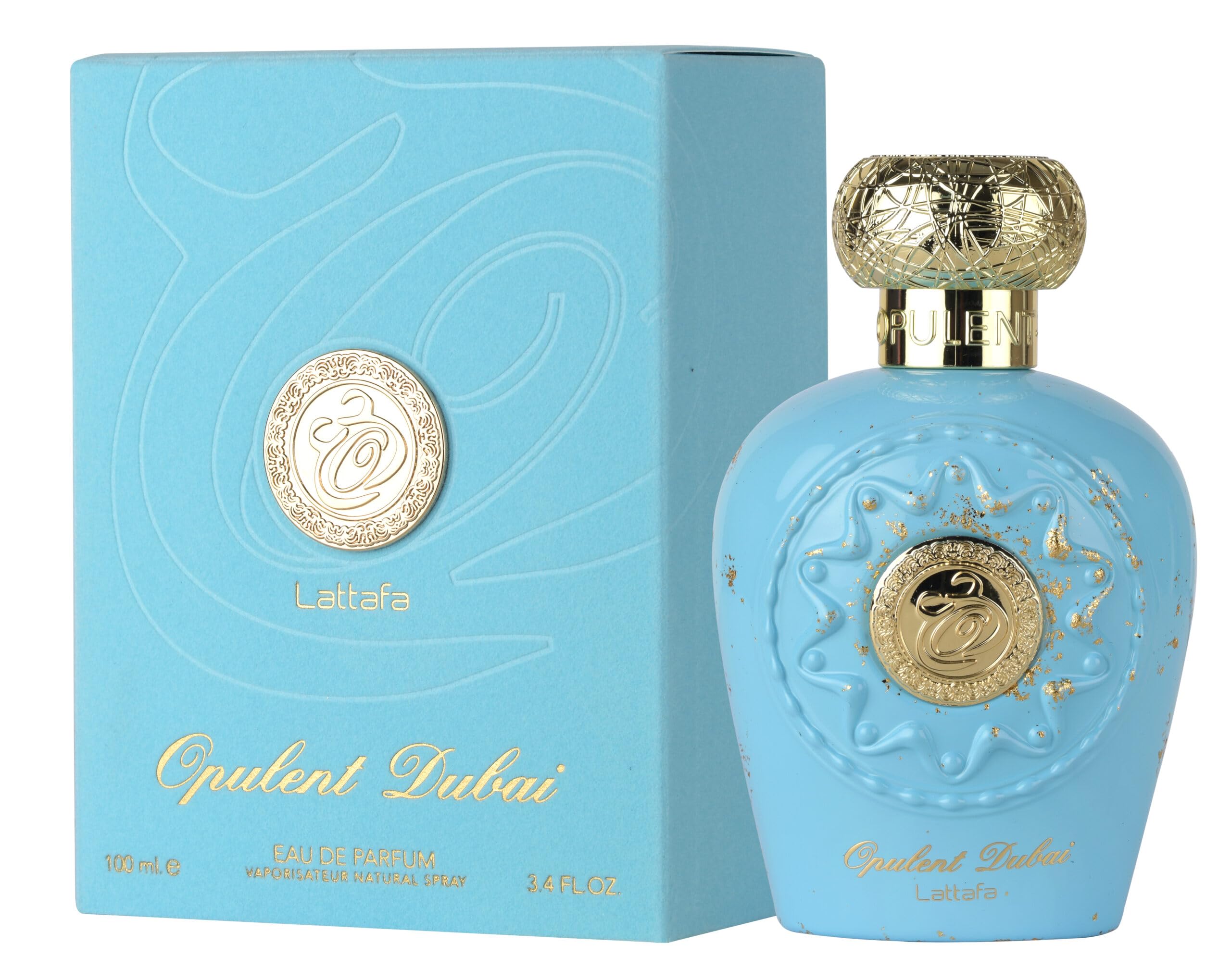 Lattafa Opulent Dubai top-notes close-up highlights citrus and mango for an energizing first impression
