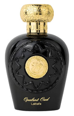 Lattafa Opulent Oud bottle front, a bold unisex fragrance for evening wear.