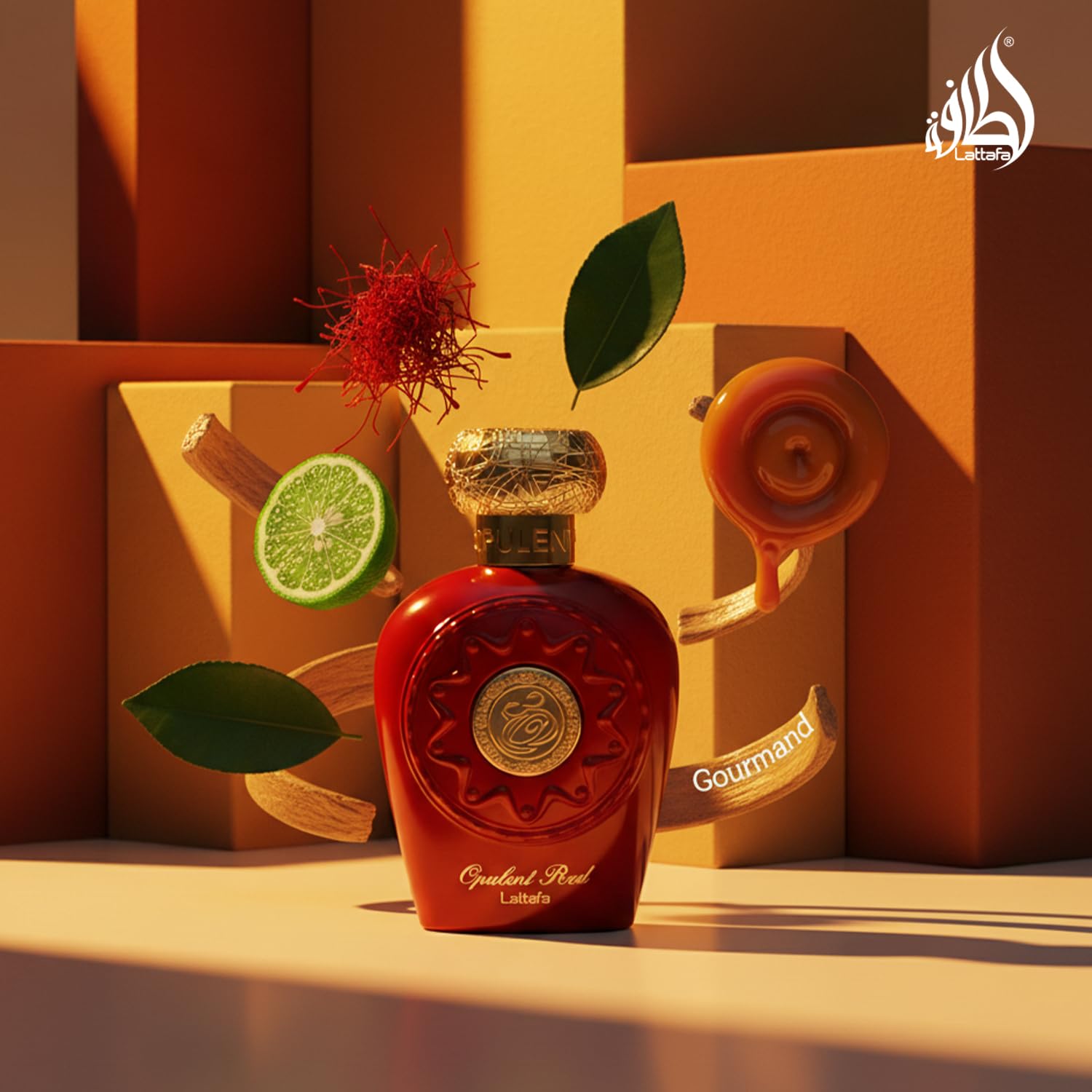 Lattafa Opulent Red packaging box on display for gifting elegance.