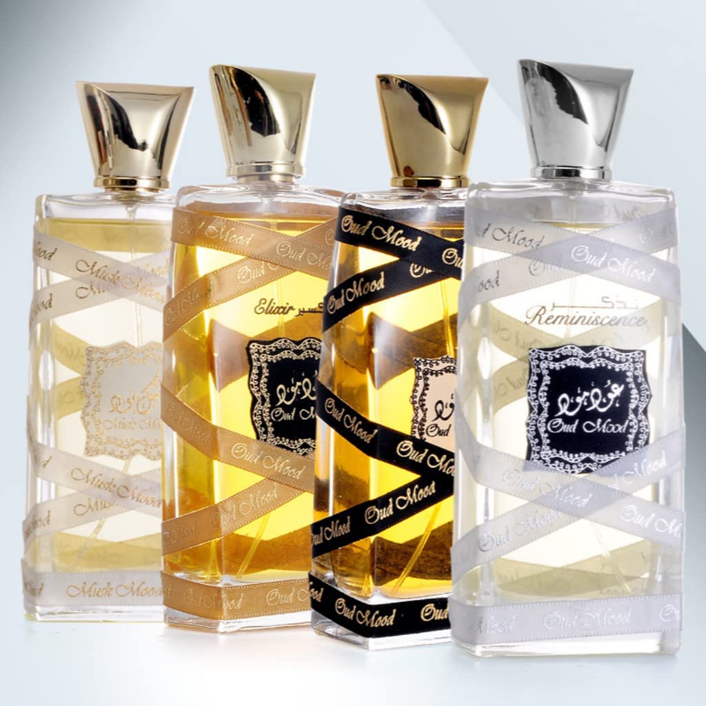 Lattafa Oud Mood packaging shot shows gift-ready presentation.