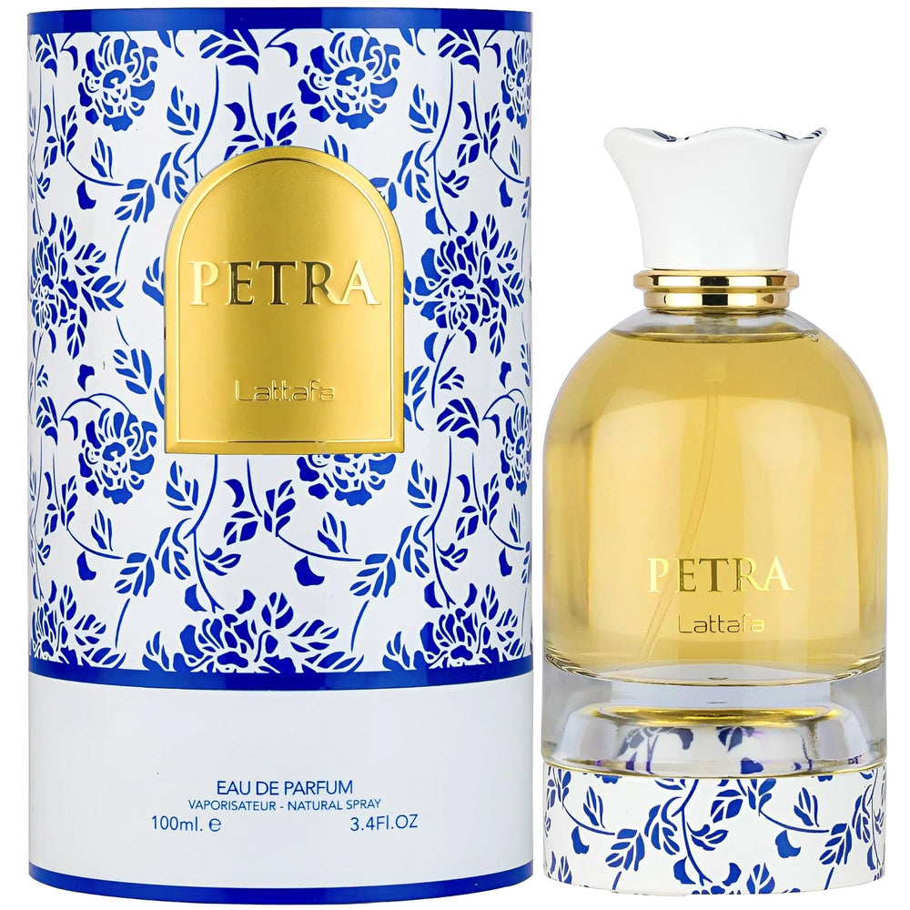Lattafa Petra packaging showcases premium, gifting-ready presentation.