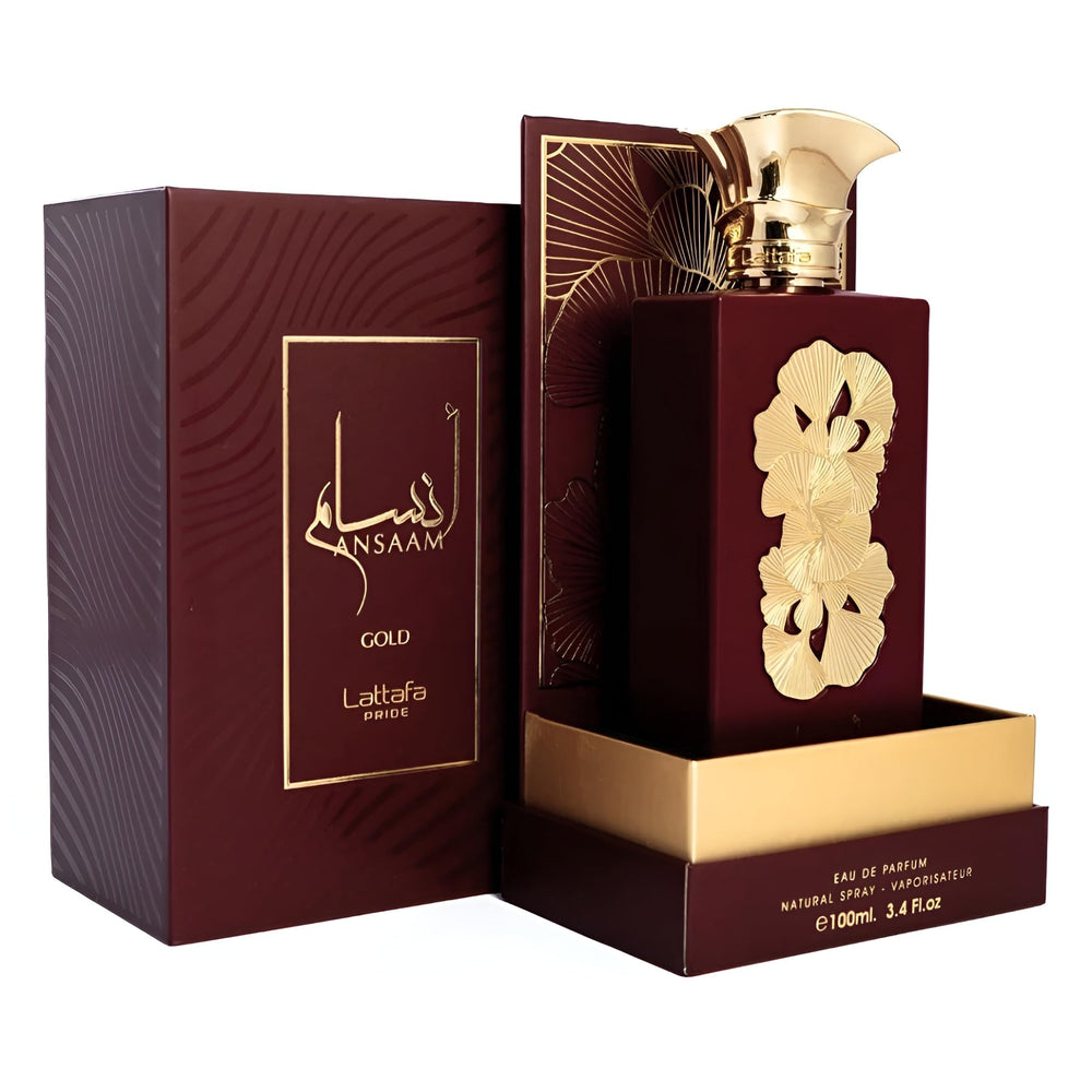 Lattafa Pride Ansaam Gold spray release demonstrating smooth application and lasting sillage