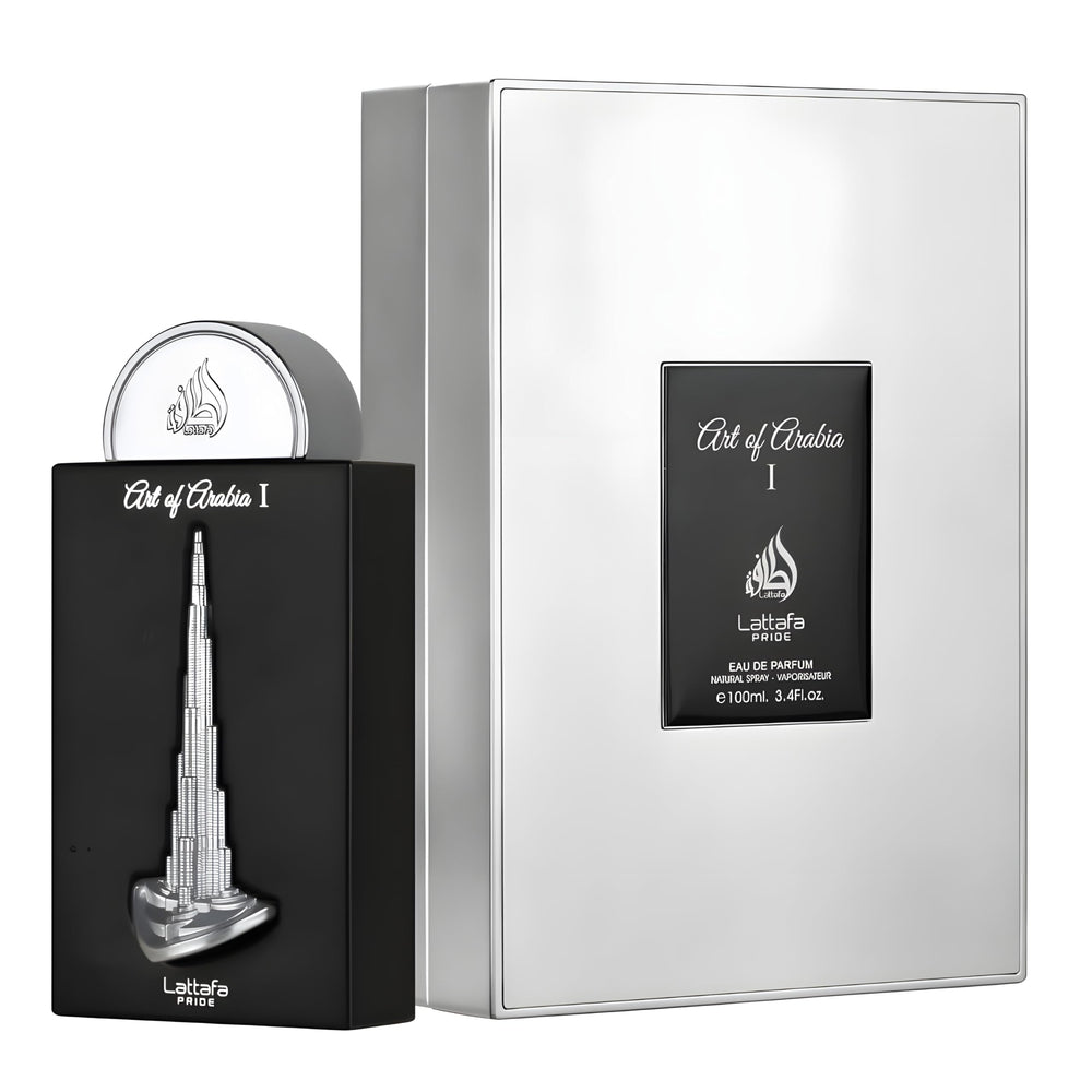 Lattafa Pride Art of Arabia I packaging box shown for stylish gifting