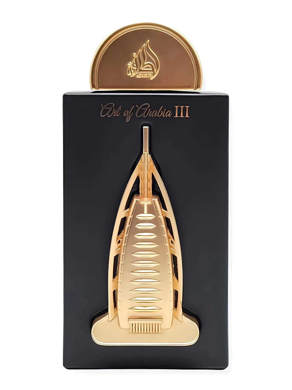 Lattafa Pride Art Of Arabia III bottle front for daily wear and elegant evenings.