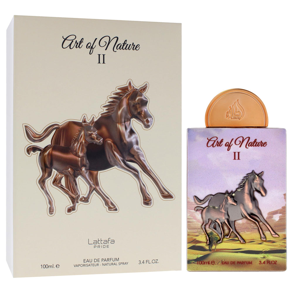 Lattafa Pride Art of Nature II middle-notes highlight orange blossom and rose for refined floral charm.