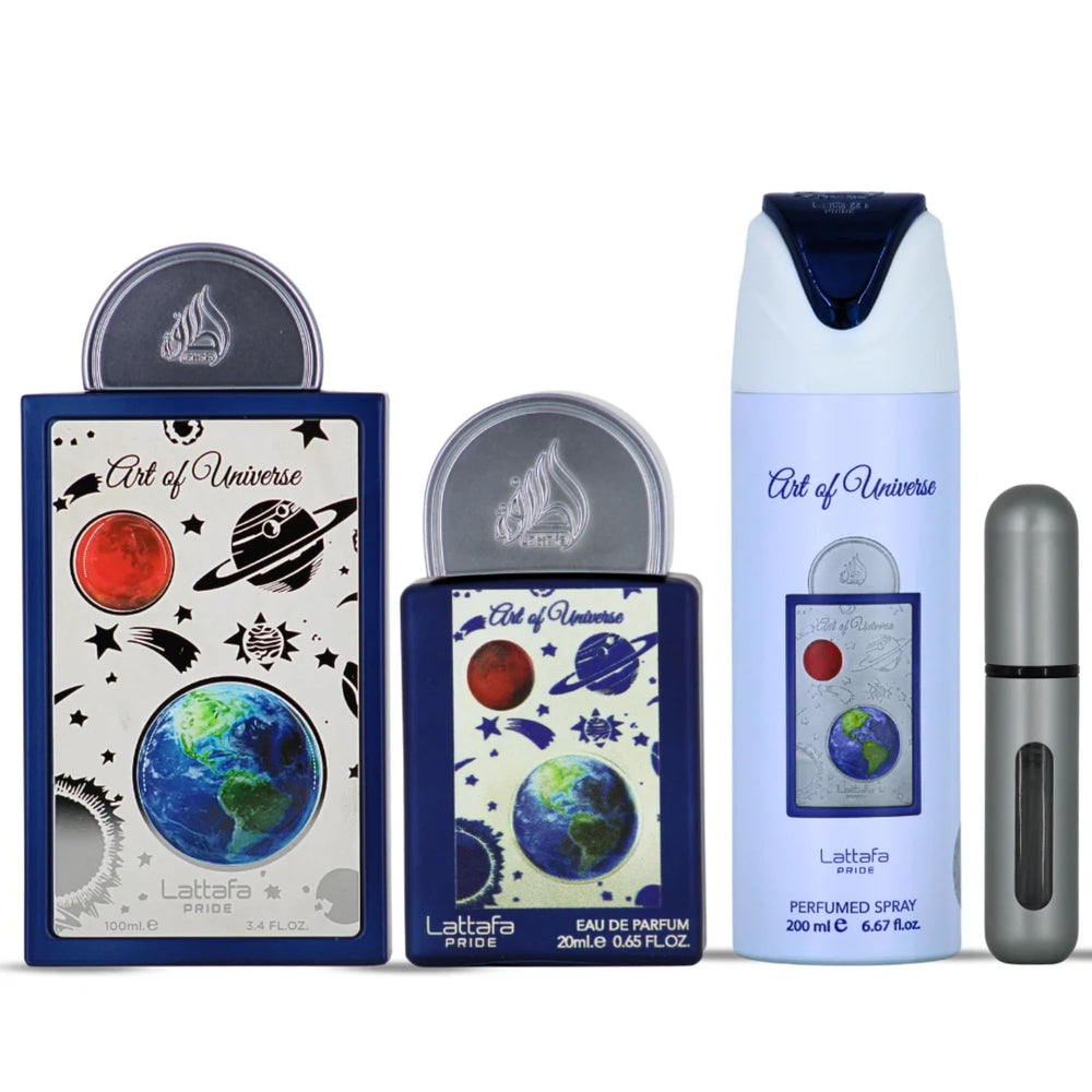 Lattafa Pride Art of Universe deodorant spray for all-day aroma layering
