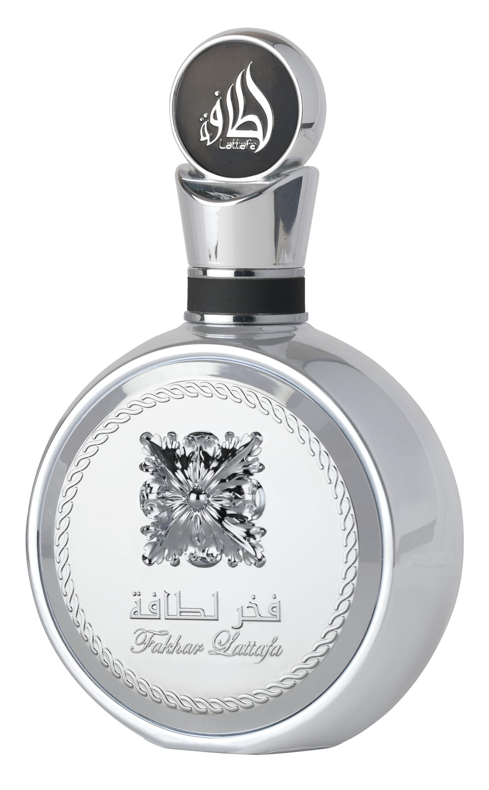 Lattafa Pride Fakhar Platin bottle front view, premium packaging for daily wear.