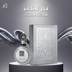 Lattafa Pride Fakhar Platin packaging box, gift-ready presentation.