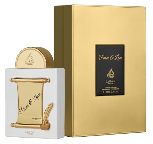 Lattafa Pride Peace & Love top notes highlight bergamot and almond for instantly uplifting mood.